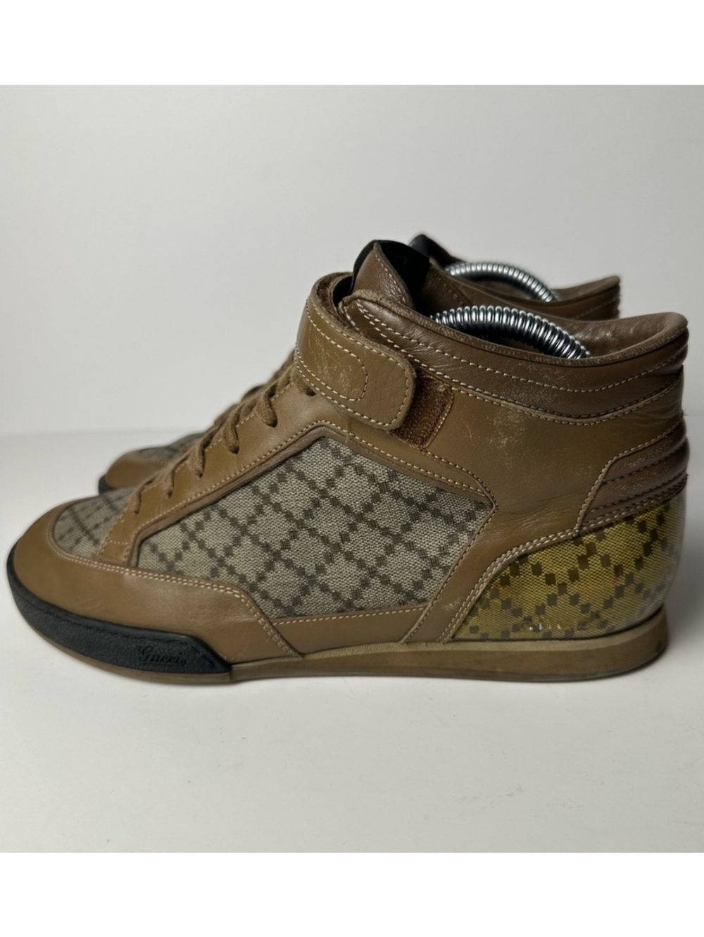 Gucci Men’s Brown 83 High-Top Sneakers Size EU 41 US 7.5 - Picture 2 of 12